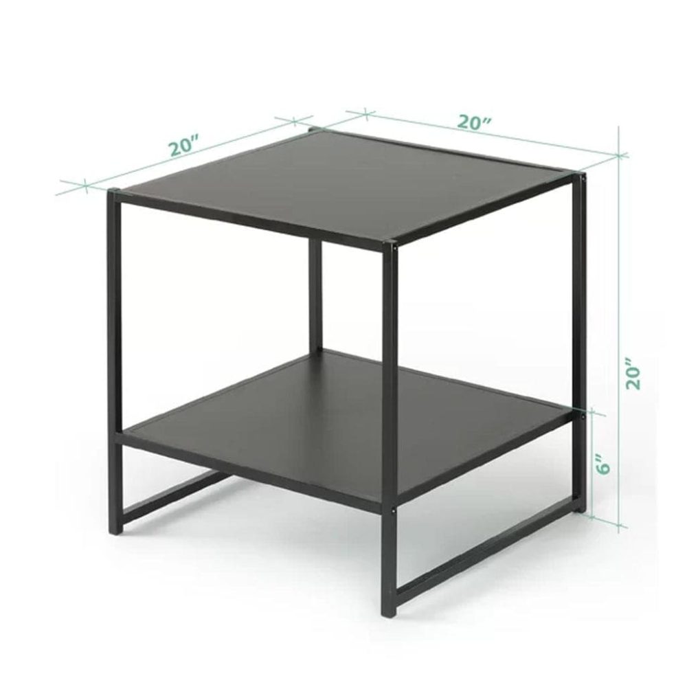 Wood Accent Metal Bed Frame with 2 Side Tables - Image 3