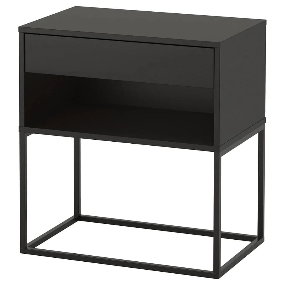 Black Metal Bed with Side Tables - Image 2