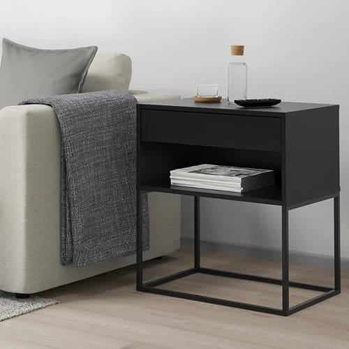 Black Metal Bed with Side Tables - Image 3