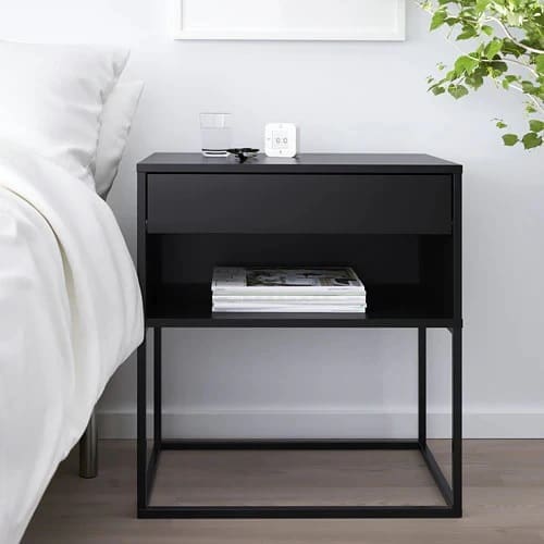 Black Metal Bed with Side Tables - Image 7