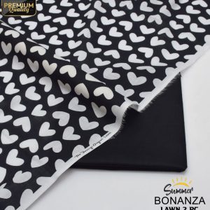 Bonanza Unstitched Monochrome Printed 2 Piece Lawn Suit