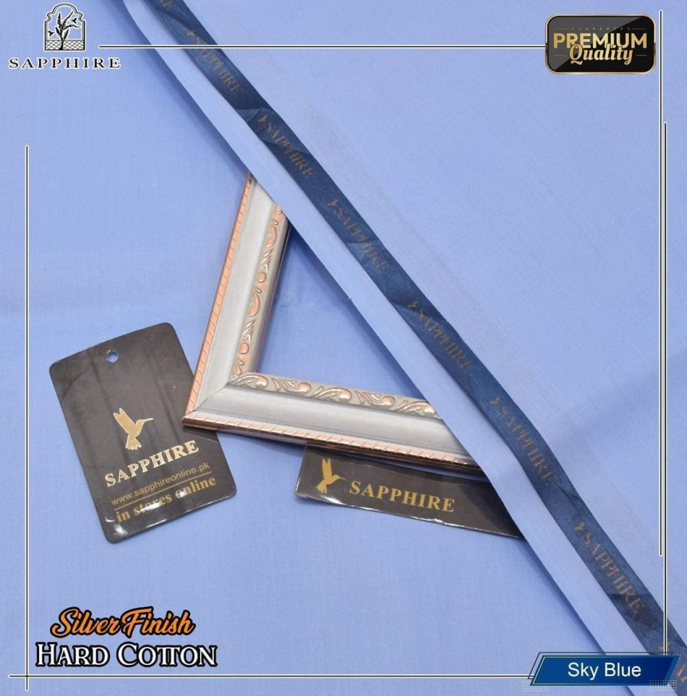 Sapphire Unstitched Soft Cotton Suit for Men - Image 3