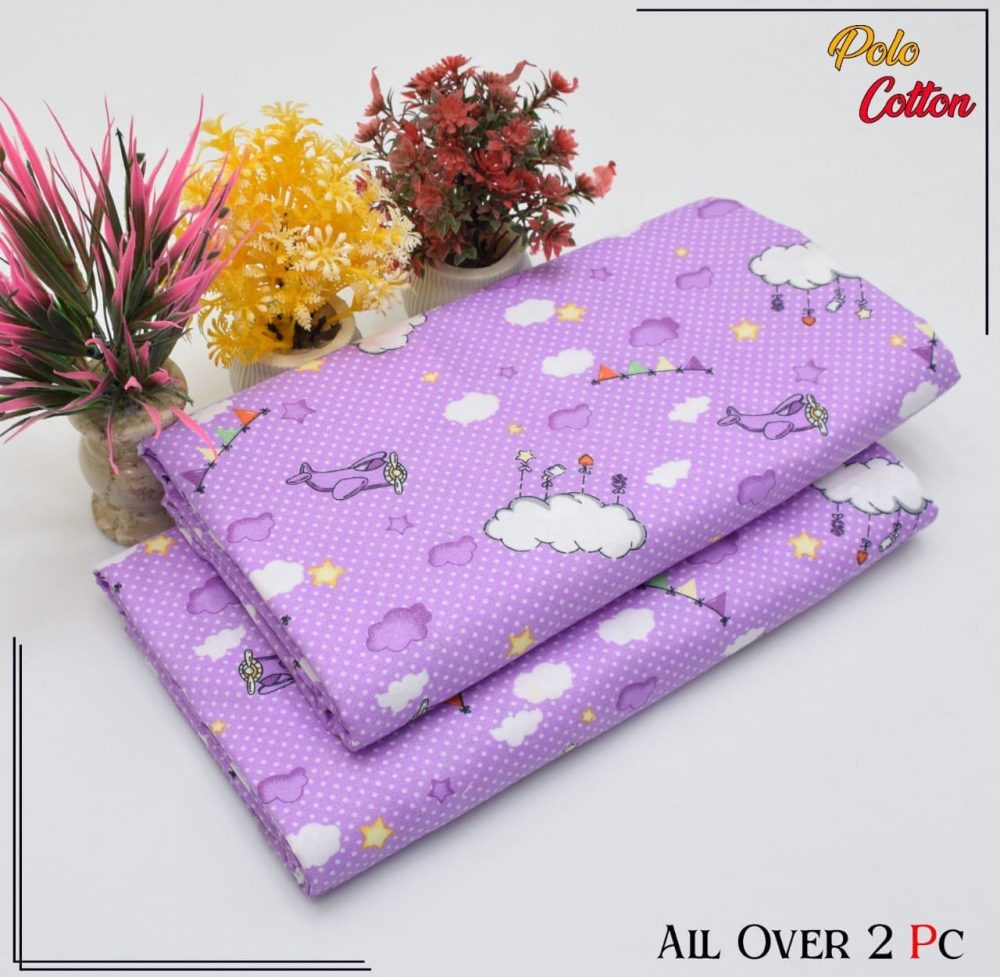 Floral Unstitched Purple 2 Piece Cotton Suit