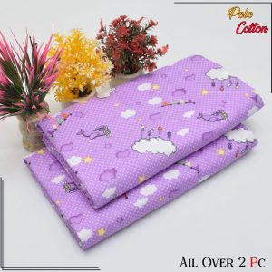 Floral Unstitched Purple 2 Piece Cotton Suit