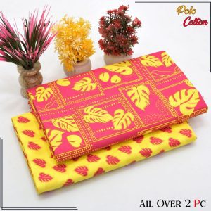 2 Piece Micro Polo Cotton Red Yellow Suit Low Price