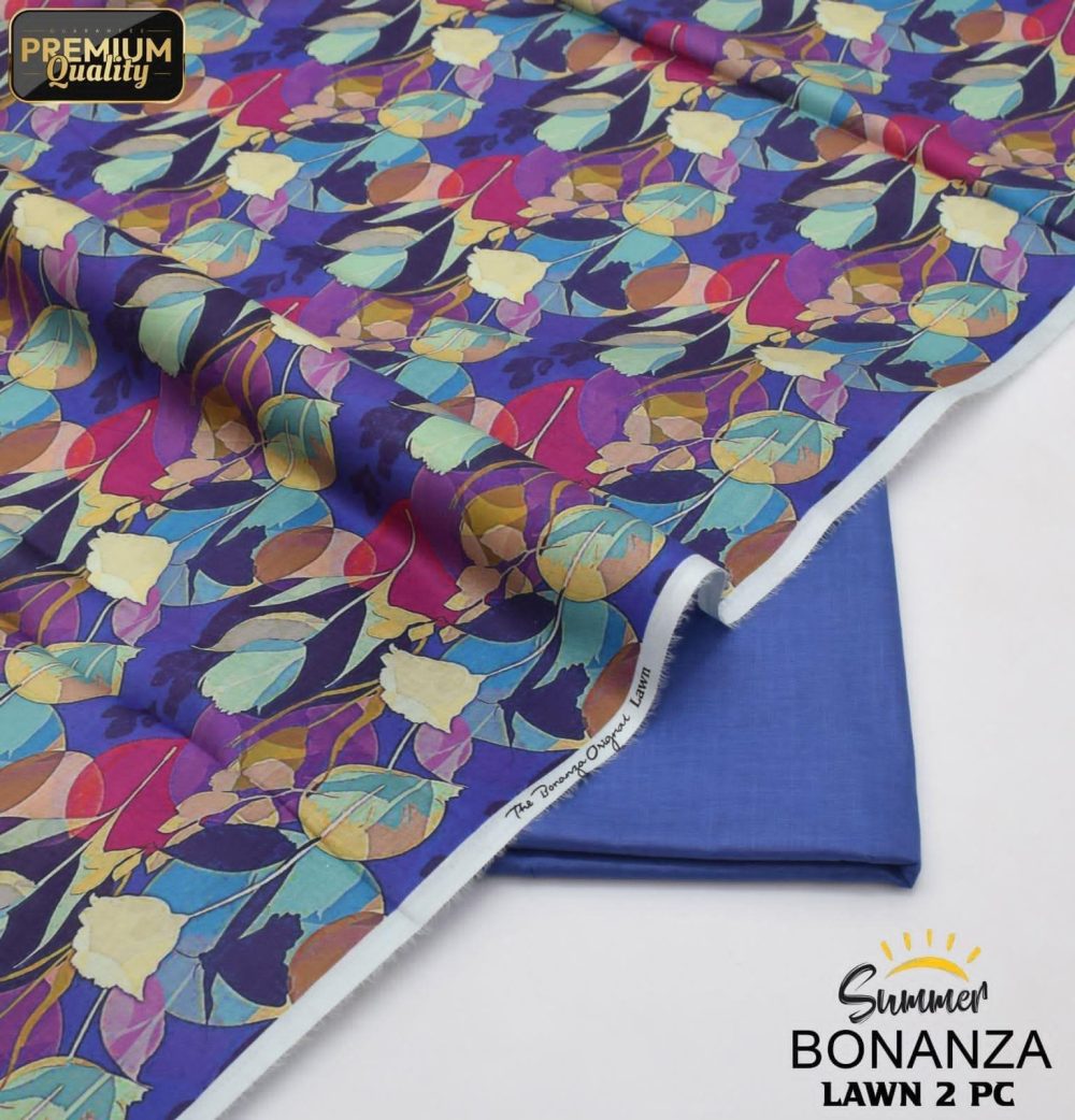 Bonanza Unstitched Multicolor Floral 2 Piece Lawn Suit