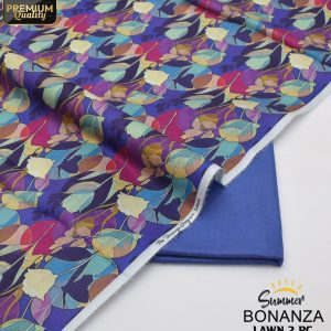 Bonanza Unstitched Multicolor Floral 2 Piece Lawn Suit