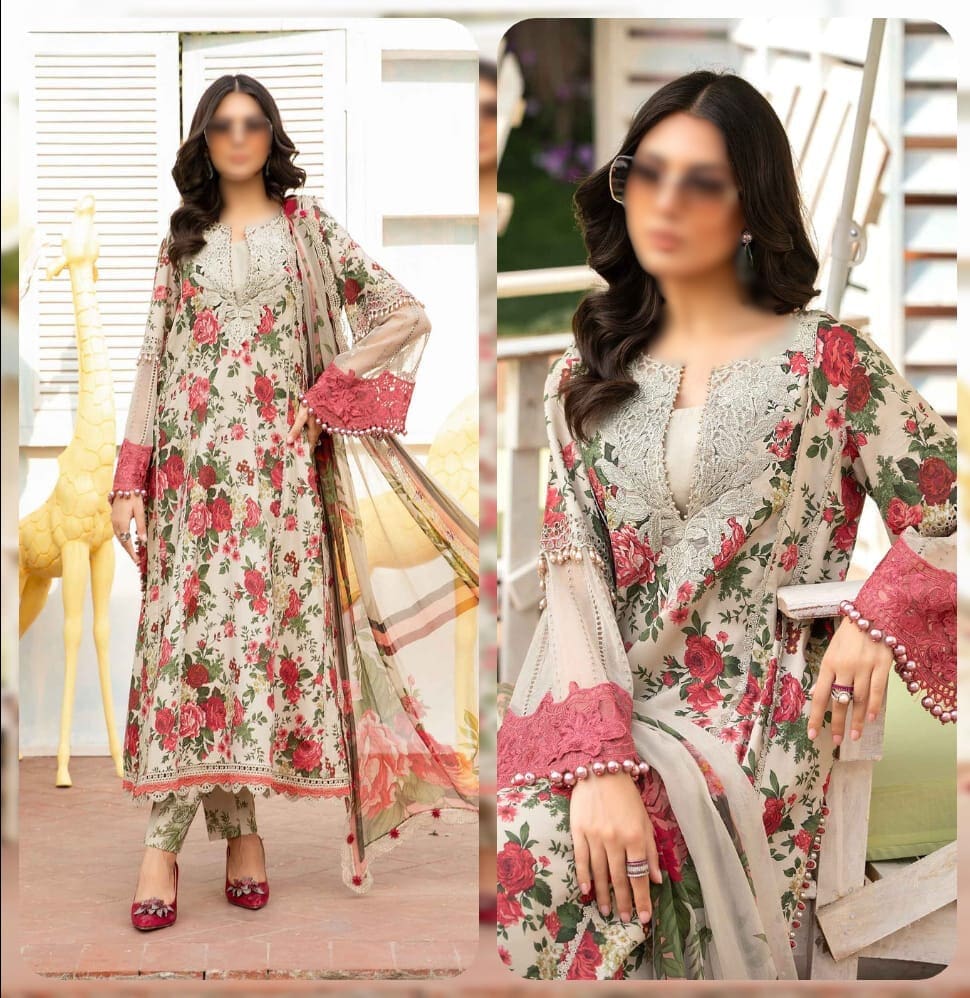 Baroque Unstitched Printed 3 Piece Lawn Suit