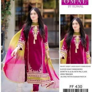 Omal Unstitched Bamber Lace 3 Piece Lawn Suit