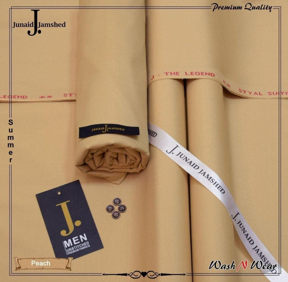 Junaid Jamshed Unstitched Wash and Wear Suit for Men - Image 5