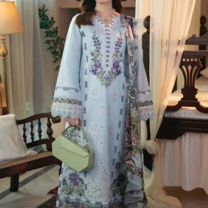 Luxury Unstitched Cambric 3 Piece Cotton Suit Embroidered