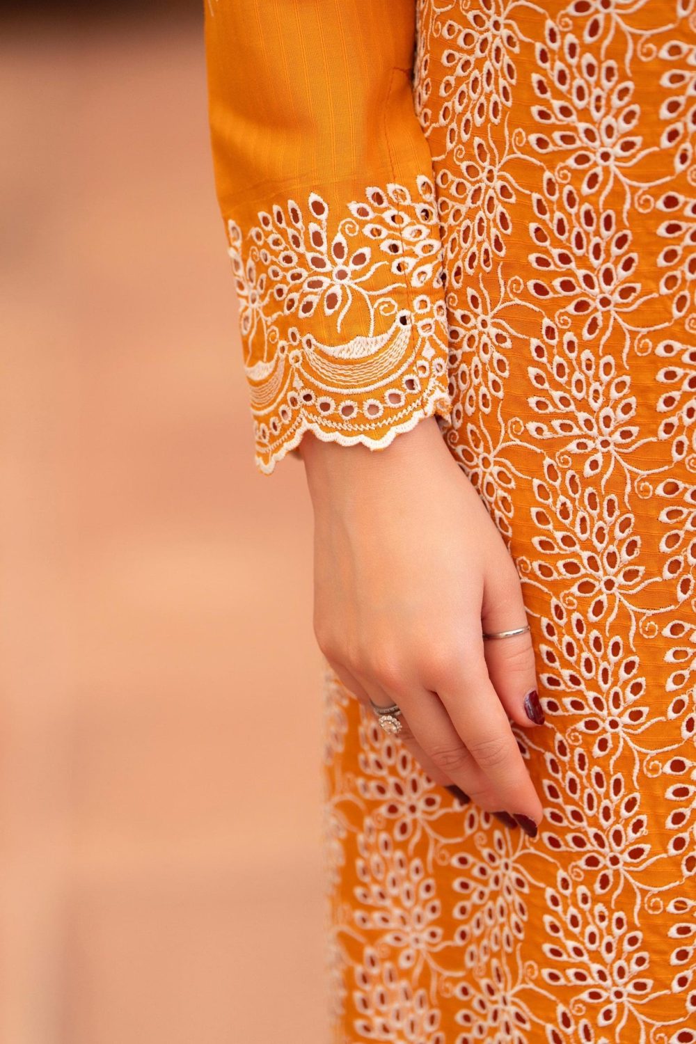 Merakhi Unstitched Mustard Embroidered 3 Piece Lawn Suit - Image 5
