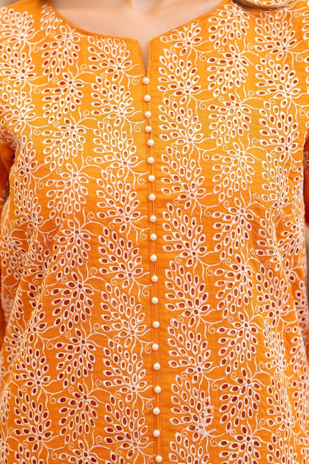 Merakhi Unstitched Mustard Embroidered 3 Piece Lawn Suit - Image 4