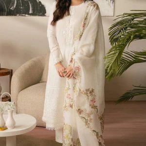Premium Pakistani Unstitched Embroidered 3 Piece Lawn Suit