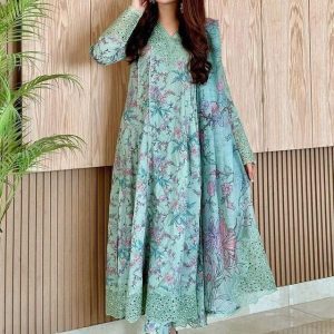 IZNIK Unstitched Printed Chikankari 3 Piece Lawn Suit
