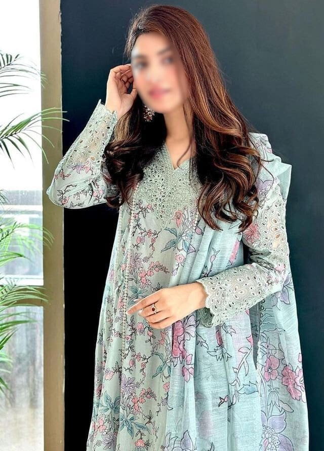 IZNIK Unstitched Printed Chikankari 3 Piece Lawn Suit - Image 3