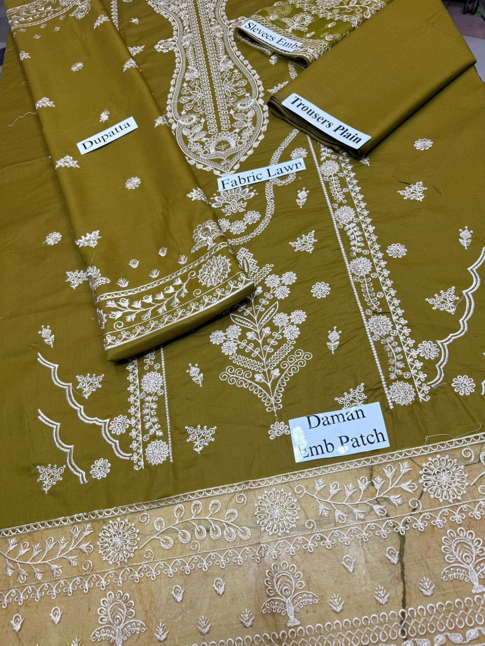 Qalamkar Unstitched Embroidered 3 Piece Lawn Suit - Image 6