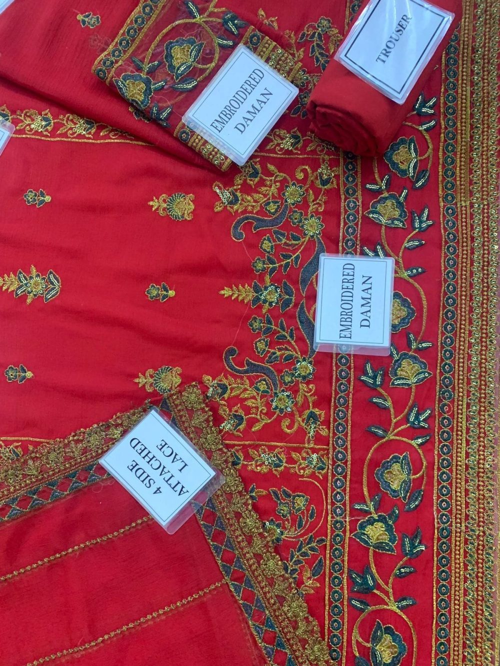 Asim Jofa Embroidered 3 Piece unstitched Chiffon Suit - Image 8