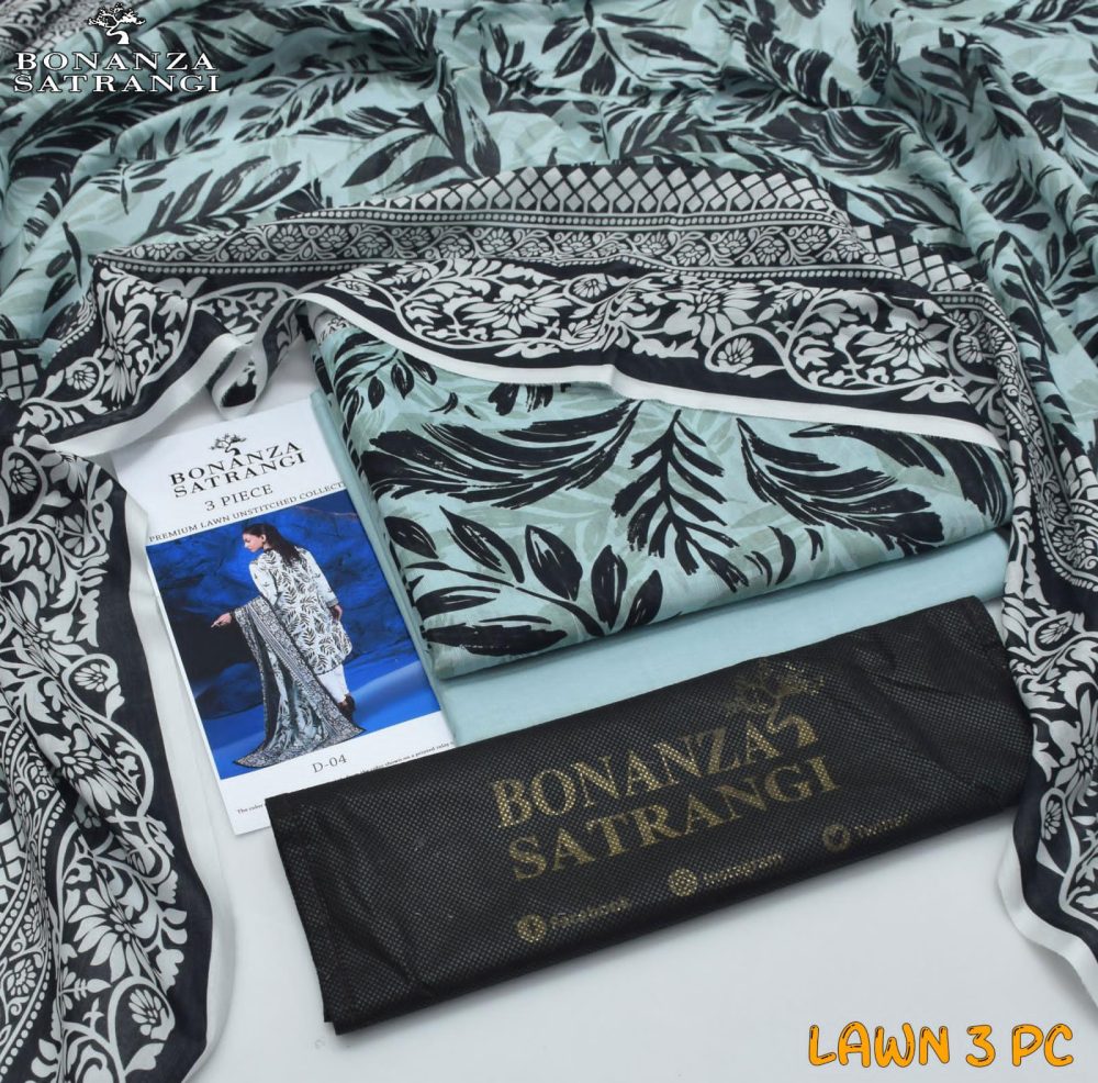 Bonanza Unstitched Ferozi Printed 3 Piece Lawn Suit