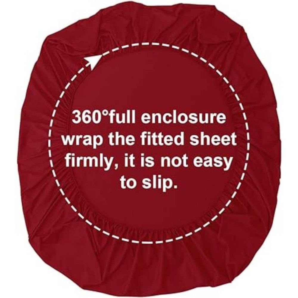 Waterproof Mattress Cover In Terry Cotton Maroon G-813 - Image 2