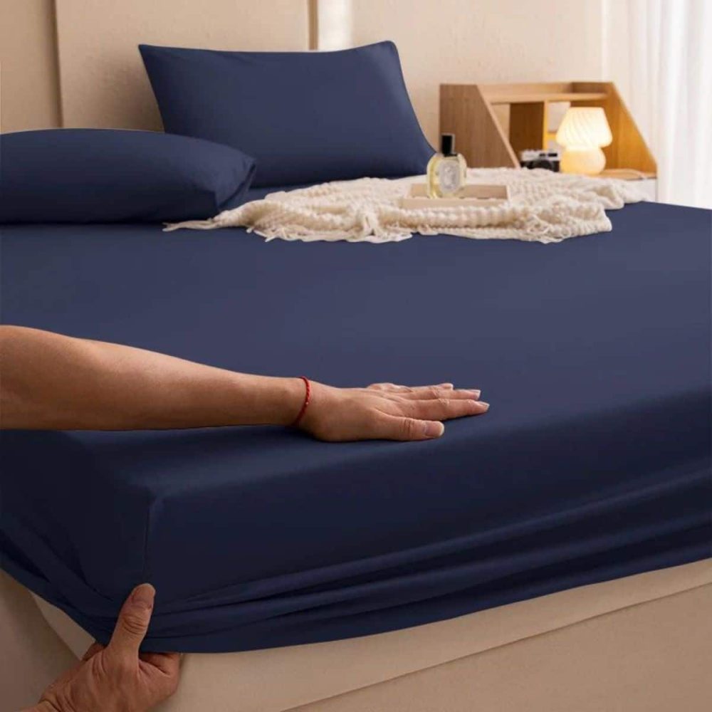 Blue Waterproof Terry Cotton Mattress Protector
