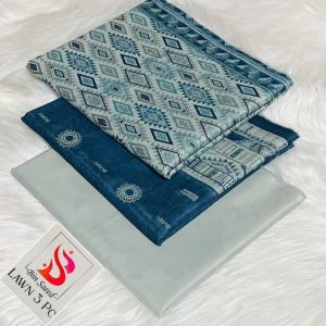 Bin Saeed Unstitched Zink Airjet 3 Piece Lawn Suit (Digital Printed)
