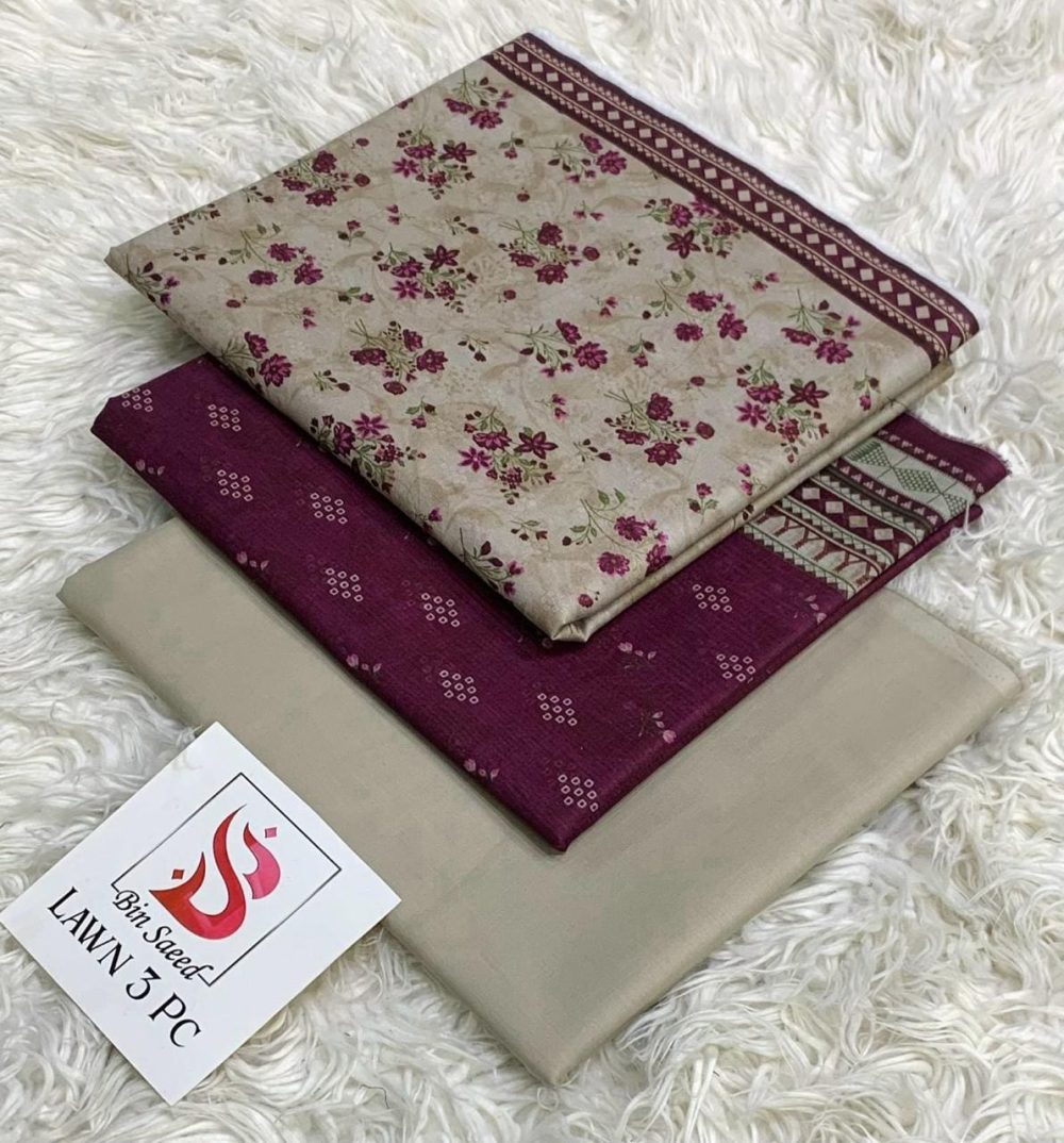 Bin Saeed Unstitched Airjet Lawn Suit Digital Printed