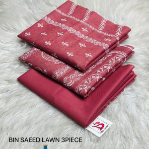 Bin Saeed Unstitched Pink Airjet 3 Piece Lawn Suit (Digital Printed)