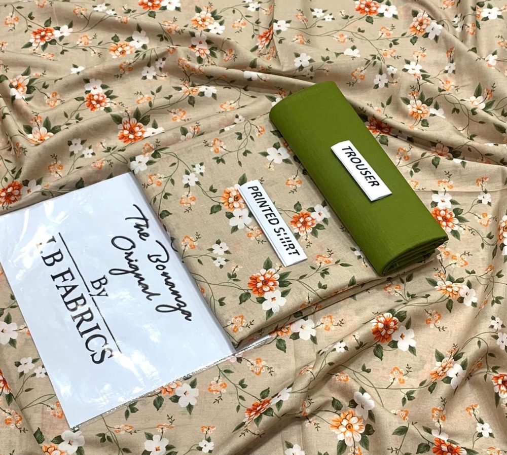 Bonanza 2 Piece Unstitched Lawn Suit in Pista Green – Lightweight Summer Wear for Women