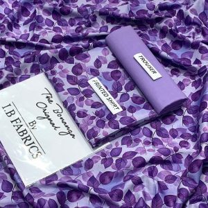 Bonanza 2 Piece Unstitched Lawn Suit in Deep Purple with Floral Print – Premium Summer Fabric for Women