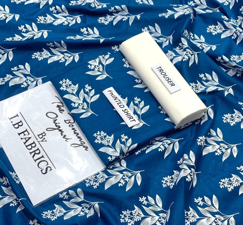Bonanza 2 Piece Unstitched Lawn Suit in Royal Blue – Stylish Summer Collection for Women