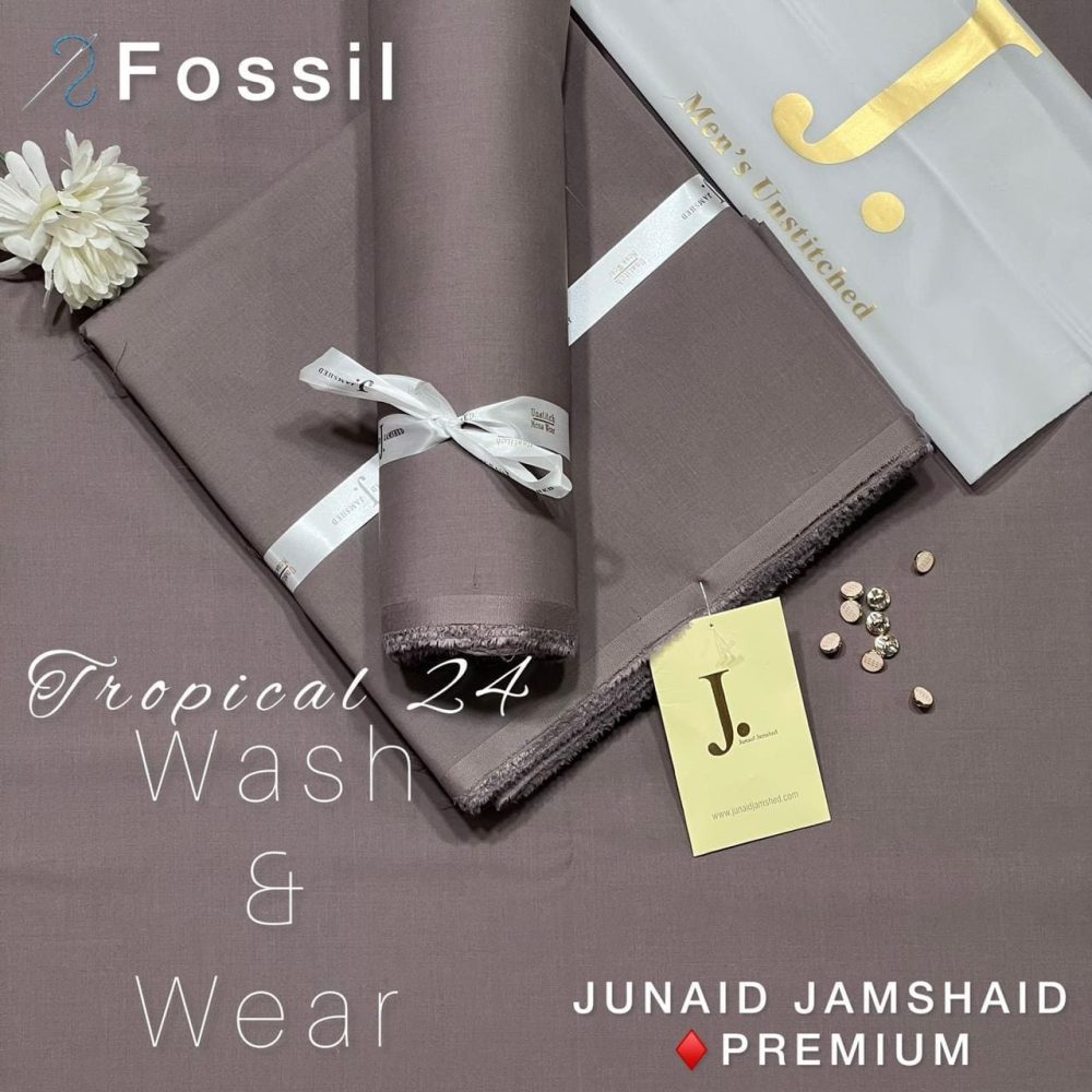 Unstitched men’s Super Luxury Wash & Wear fabric by Junaid Jamshed in premium finish