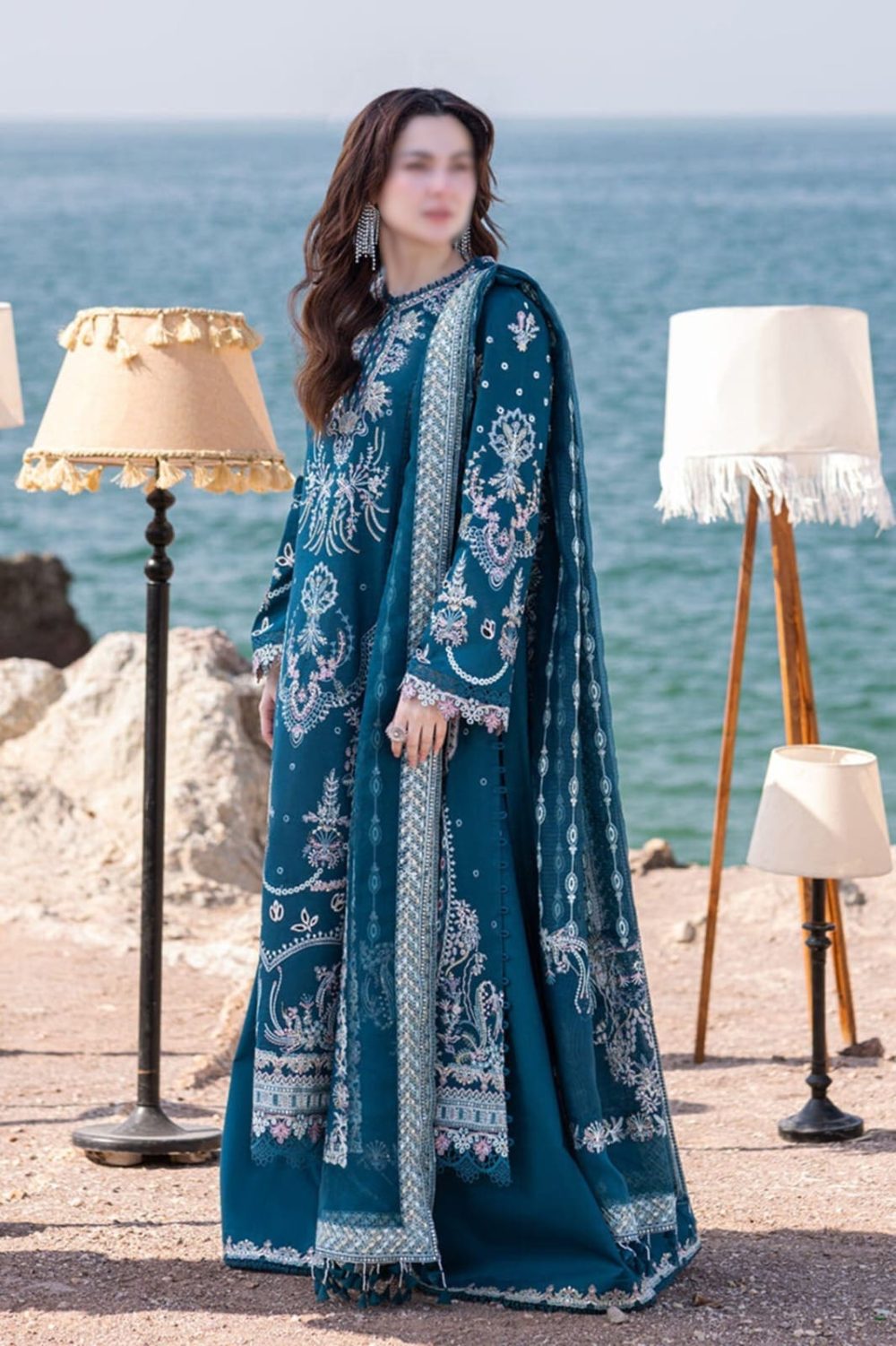 Qalamkar Unstitched Premium Embroidered 3 Piece Lawn Suit - Image 3
