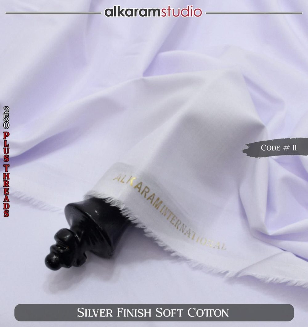 Alkaram Black Soft Cotton Fabric – 100% Pure Code#11