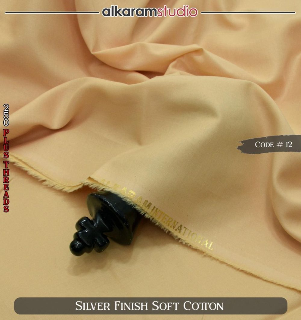 Alkaram Black Soft Cotton Fabric – 100% Pure Code#12