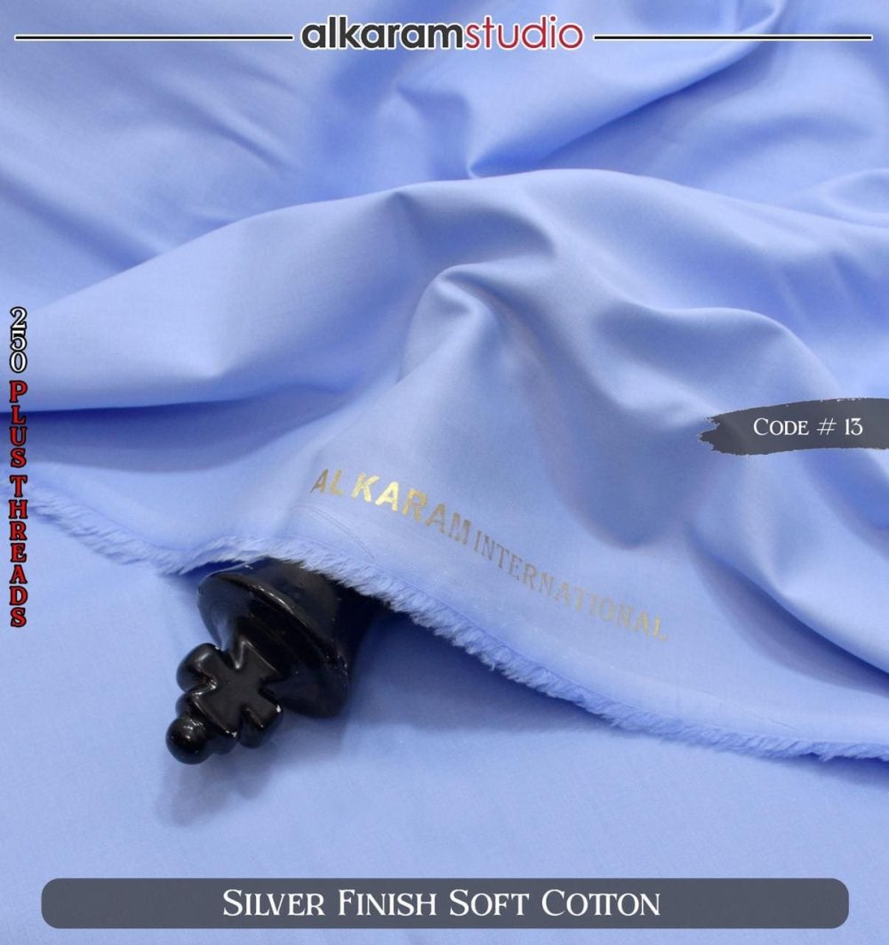 Alkaram Black Soft Cotton Fabric – 100% Pure Code#13