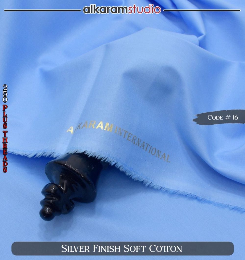 Alkaram Black Soft Cotton Fabric – 100% Pure Code#16