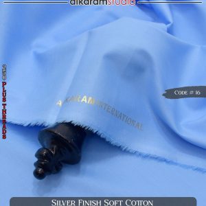 Alkaram Black Soft Cotton Fabric – 100% Pure Code#16