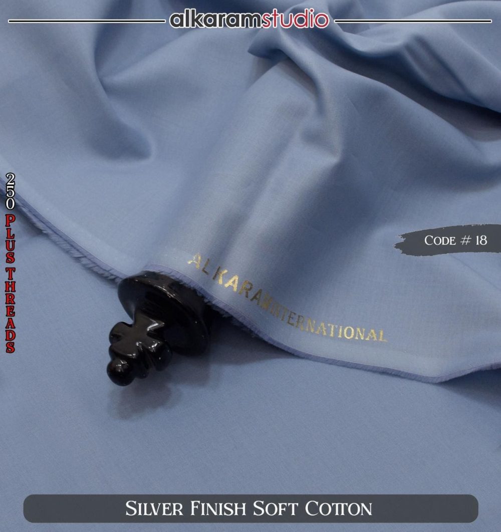 Alkaram Black Soft Cotton Fabric – 100% Pure Code#18