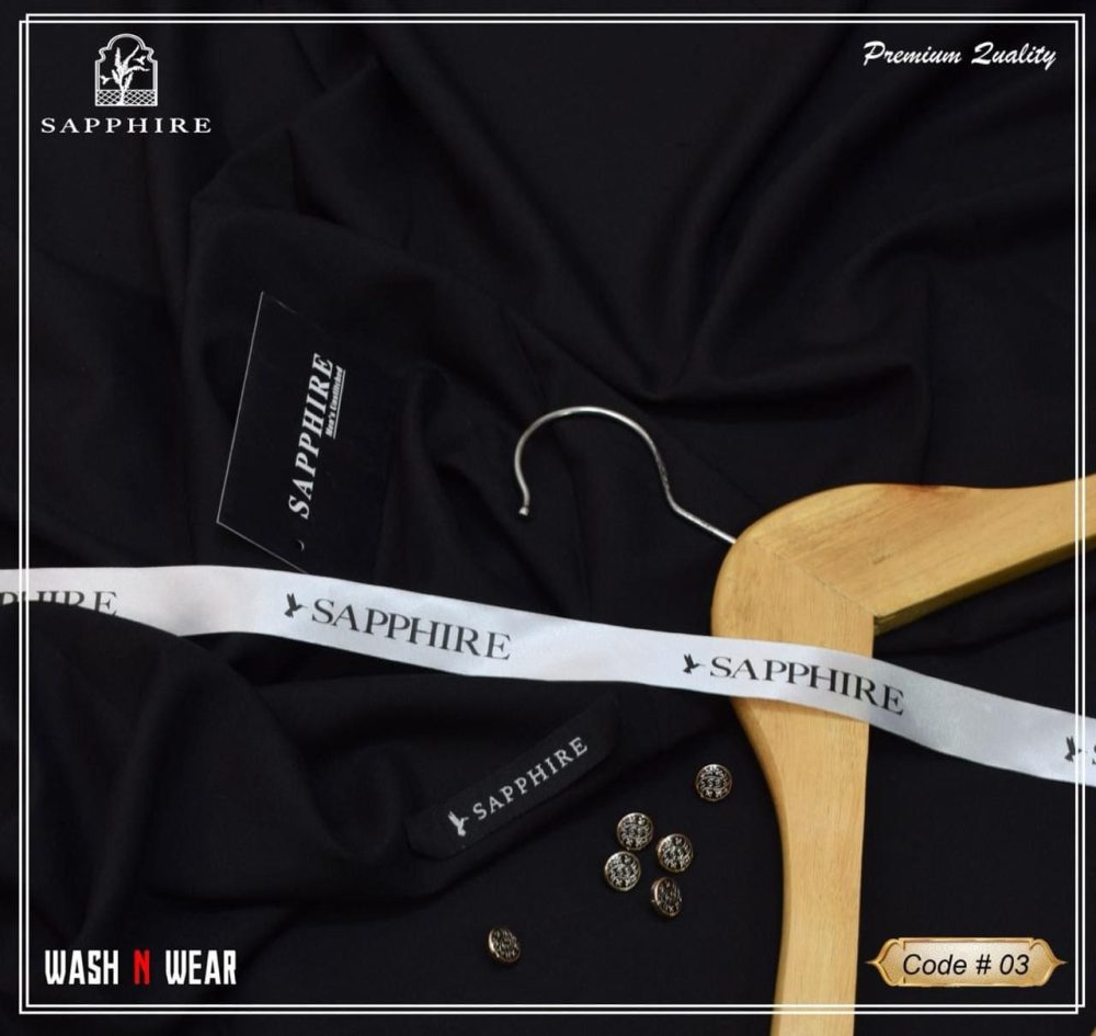 Sapphire Wash & Wear Black Gents Suit – Original Tag