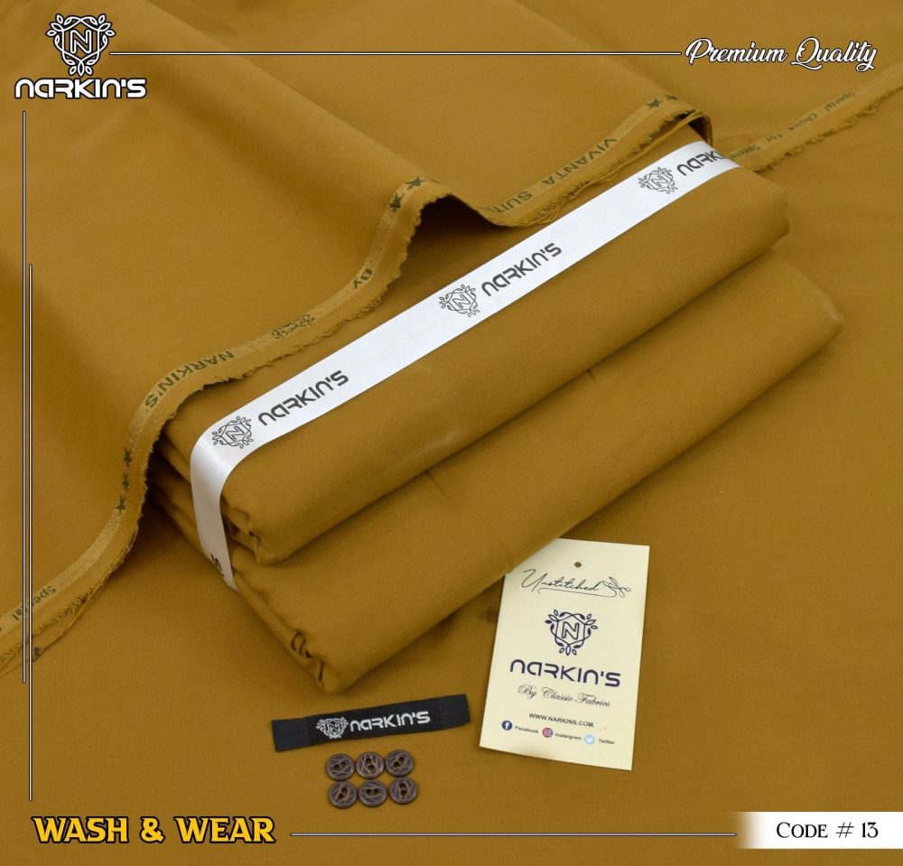 Narkins Camel Color Premium Wash & Wear Suit for Men – Summer 2025 (Code 13)