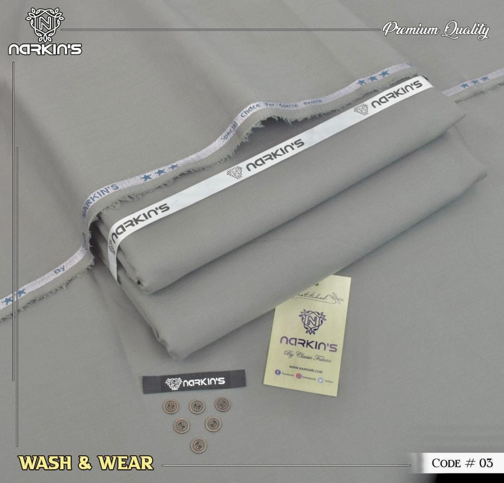 Narkins Grey Wash & Wear Suit for Men – Premium Summer 2025 Collection