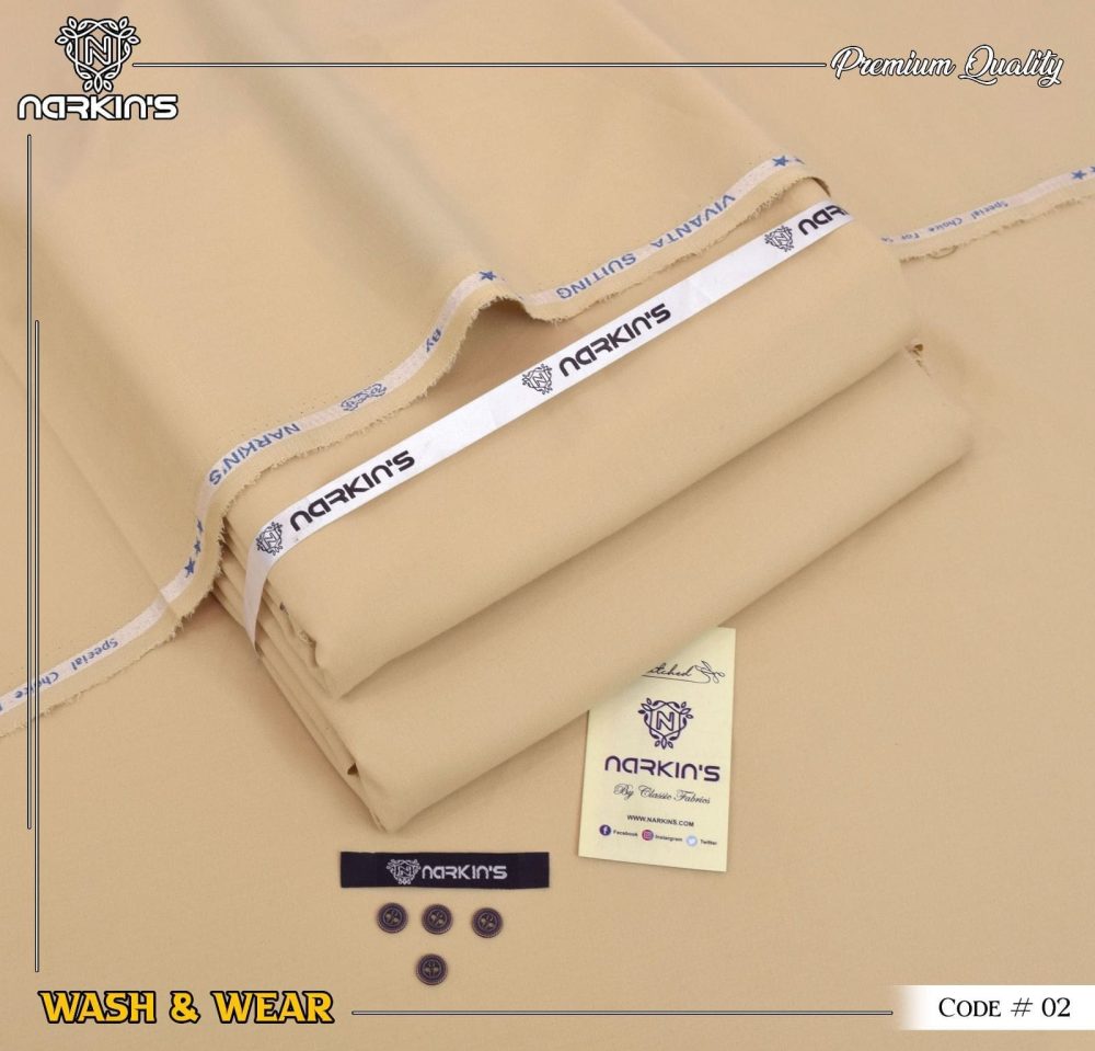 Narkins Light Beige Wash & Wear Suit for Men – Premium Summer 2025 Collection