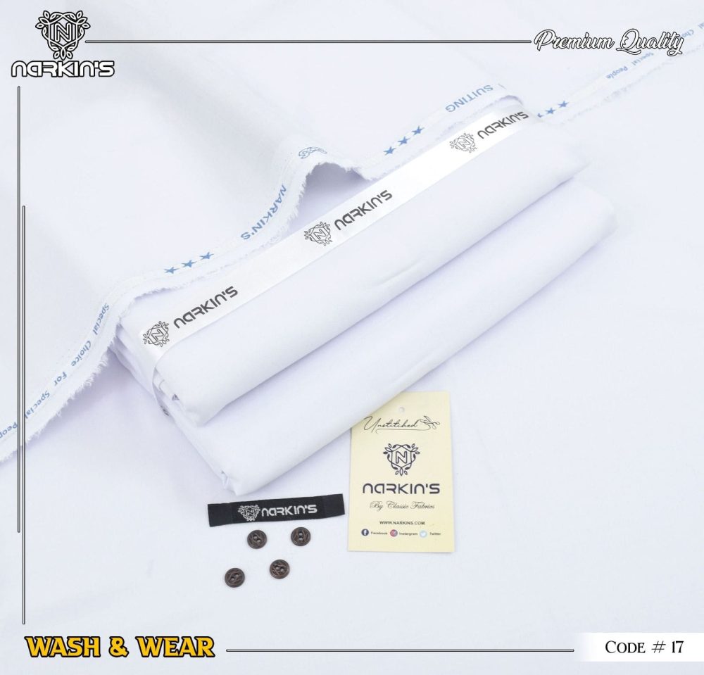 Narkins White Wash & Wear Suit for Men – Premium Summer 2025 Collection