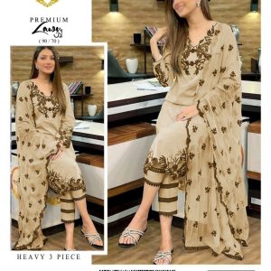 Agha Noor Embroidered Lawn Suit – Front View