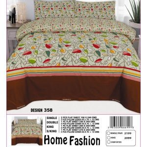 Chenab king size double bed bedsheet made with premium cotton in elegant design.