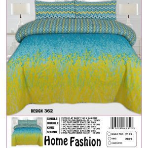 Chenab king size bedsheet in soft yellow shades made from premium cotton.