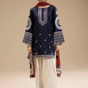 Jazmin Embroidered Lawn Suit with Monark Dupatta – Front Full View on Model