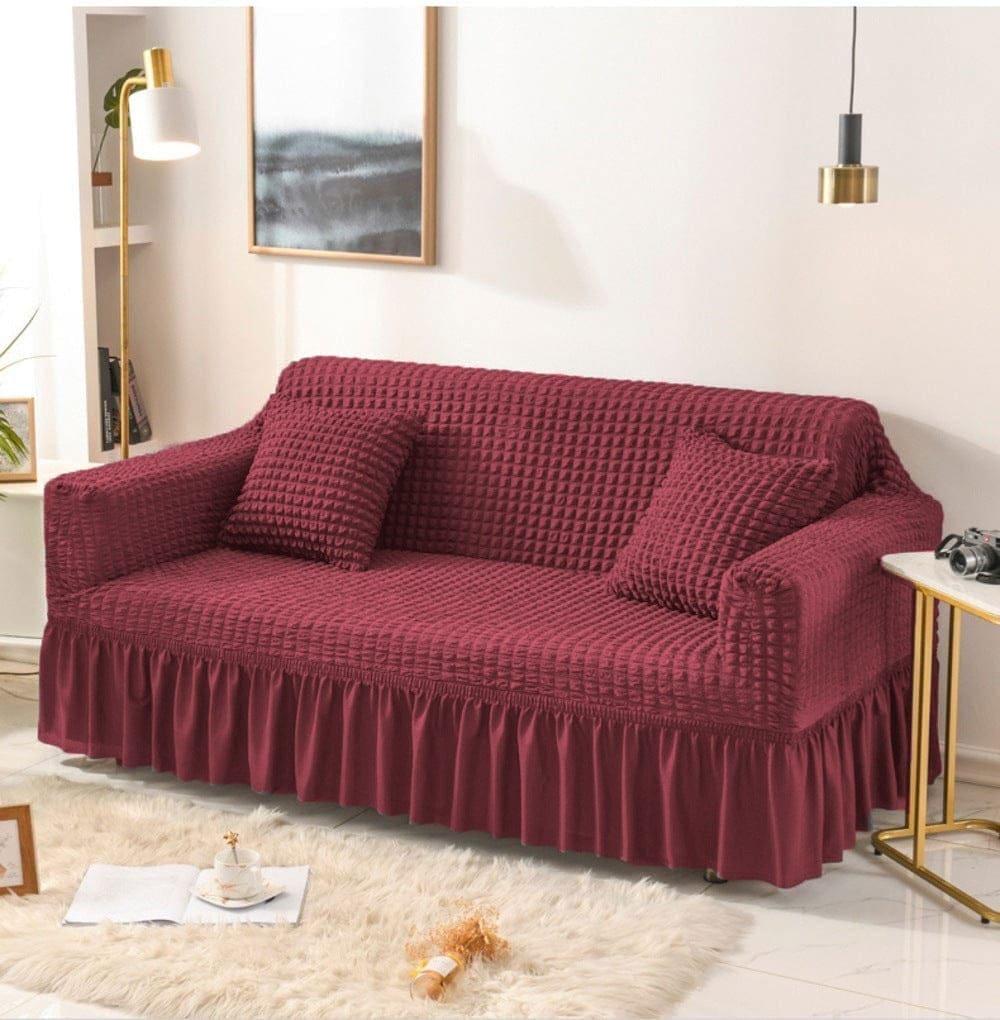 Mehroon Persian Jersey Sofa Fitted Cover – Bubble Texture