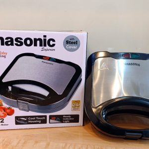 Panasonic MJ-412 Sandwich Maker with Steel Cover – 2 Slice, 4 Sandwich Output, Cool Touch Body